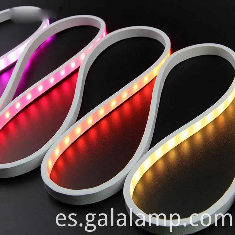 12*5 mm 5V RGB LED Strips de flexión de neón direccionable